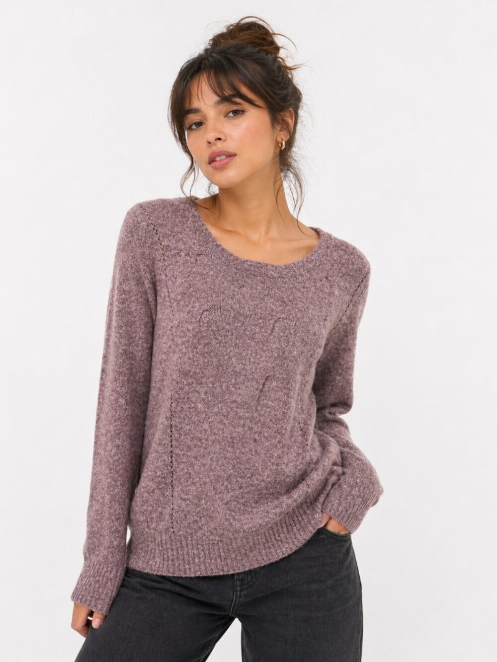 PRANA Mohair Wool Sweater Heather Marled Purple XL - Picture 2 of 15